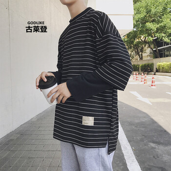 古萊登（GODLIKE） 長袖 男士T恤 黑色寬松A102-DS42 XL，L，XXXL，M，XXL