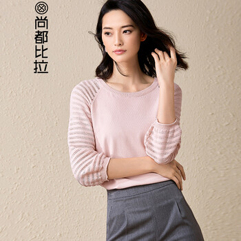 純色毛衣，微胖妹子的夏日小心機