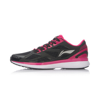 李寧（LI-NING）跑步鞋ARHM012-4熒光洋紅/新基礎(chǔ)黑/基礎(chǔ)白 