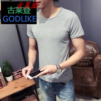 古萊登（GODLIKE） 短袖 男士T恤 灰色圓領(lǐng) XL，L，XXL，M