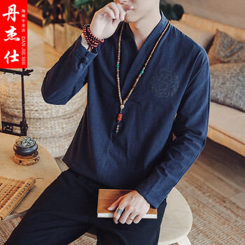丹杰仕（DAN JIE SHI） 長(zhǎng)袖 男士T恤 藏青色 XL，L，XXXL，加大，M