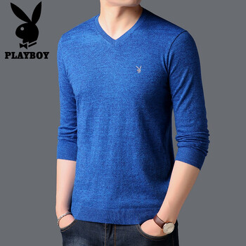 花花公子（PLAYBOY） 長(zhǎng)袖 男士T恤 夾花籃 