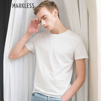 MARKLESS 短袖 男士T恤 白色+白色 XL，L，XXL，XXXL，M