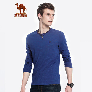 駱駝（CAMEL） 長袖 男士T恤 海藍(lán) XL，L，XXXL，M，XXL