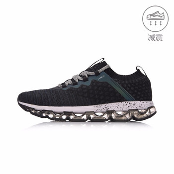 李寧（LI-NING）跑步鞋鐵青灰/標準黑 44