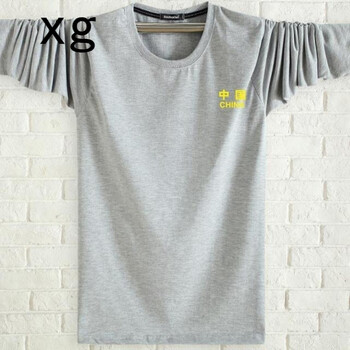 歐倫薩（OULUNSA） 長(cháng)袖 男士T恤 淺灰色中國 