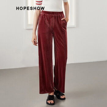 紅袖（hopeshow） 低腰 直筒褲 女 長褲 休閑褲