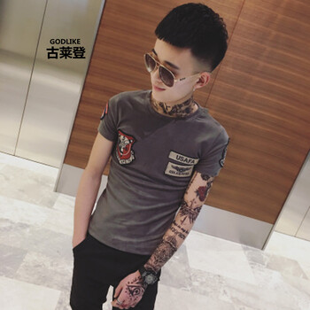 古萊登（GODLIKE） 短袖 男士T恤 701灰色 S，XL，L，M，XXL，XXXL