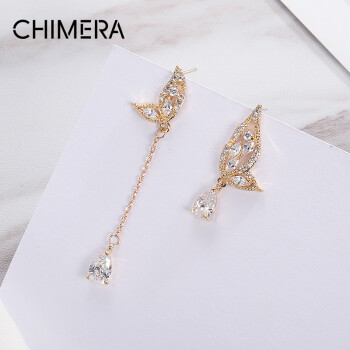 奇美拉（CHIMERA）耳环合金镀金，人造水晶，合成水晶