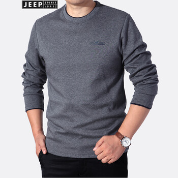 Jeep 長袖 男士T恤 灰色 TS0001 