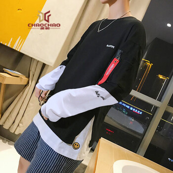 C2潮朝（C2 CHAO CHAO） 長袖 男士T恤 黑色 XL，L，XXL，XXXL，M