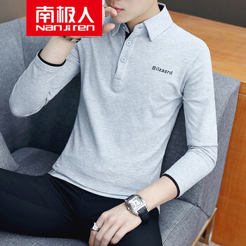 南極人（Nan Ji ren） 長(zhǎng)袖 男士T恤 灰色 XL，L，M
