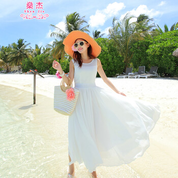 燊杰 純色 印花 連衣裙