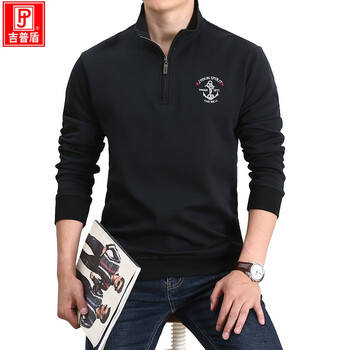 吉普盾 長(zhǎng)袖 男士T恤 黑色 XL，L，加大，M，XXXL，XXL