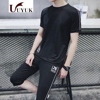 UYUK 短袖 男士T恤 黑白色 XL，L，XXXL，XXL，M