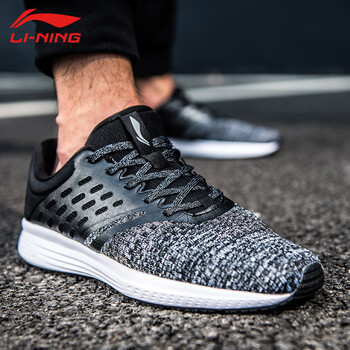 李寧（LI-NING）跑步鞋標(biāo)準(zhǔn)黑/曙灰色 