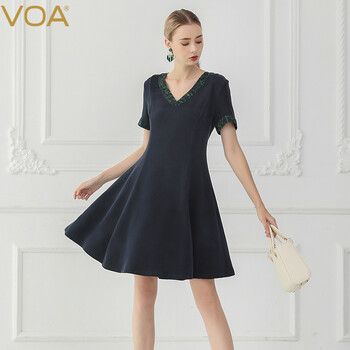 VOA 純色 3D，拼接，褶皺，印花 連衣裙