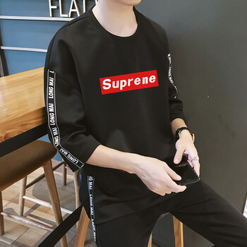 富貴鳥（FUGUNIAO） 長袖 男士T恤 124（SUPRENE）黑色 