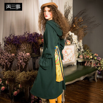 兩三事  口袋，綁帶，印花 連衣裙