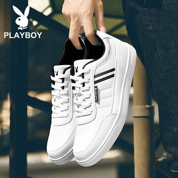 花花公子（PLAYBOY）男士白/黑 40