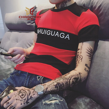 C2潮朝（C2 CHAOZHAO） 短袖 男士T恤 紅色 S，XL，L，XXL，M，XXXL