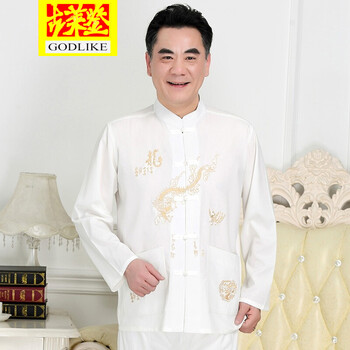 古萊登（GODLIKE） 長(zhǎng)袖 男士T恤 白色---男式春夏季兩件套一整套休閑服 
