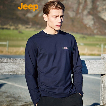 Jeep（吉普） 長(zhǎng)袖 男士T恤 4588藏青色 