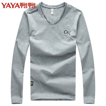 鴨鴨（YAYA） 長袖 男士T恤 T398灰色 