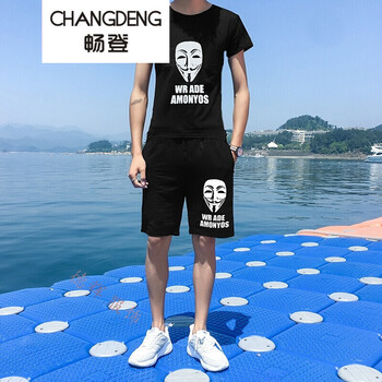 暢登（CHANGDENG） 短袖 男士T恤 黑色面具套裝 