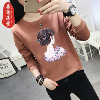 鹿角海棠（LUJIAOHAITANG） 印花，螺紋 短袖 T恤 女 圓領(lǐng)