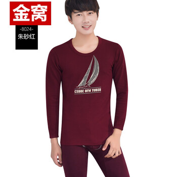 綽婭 長(zhǎng)袖 男士T恤 8024-朱砂紅 