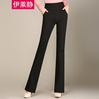 伊萊靜（YILAIJING） 高腰 喇叭褲 女 長(zhǎng)褲 休閑褲
