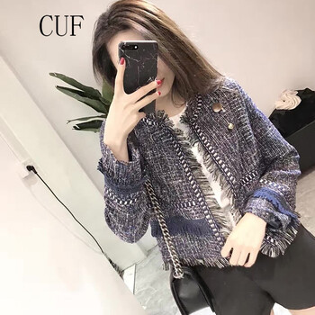CUF 圓領(lǐng) 長袖 女 短外套 流蘇