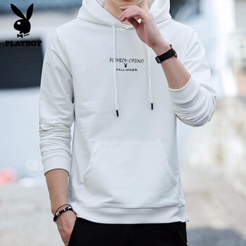 playboy 長(zhǎng)袖 男士T恤 白色-301 XL，L，XXXL，M，XXL