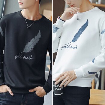 古萊登（GODLIKE） 長(zhǎng)袖 男士T恤 羽毛白+羽毛黑 XL，L，XXXL，M，XXL