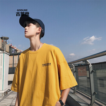 古萊登（GODLIKE） 短袖 男士T恤 黃色 S，XL，L，XXL，M