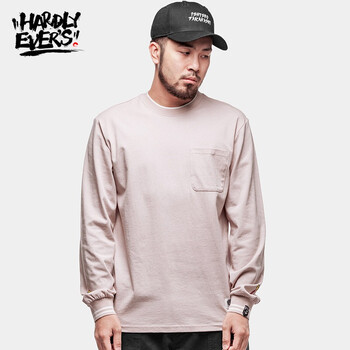 Hardly Ever's 長(zhǎng)袖 男士T恤 粉色C 