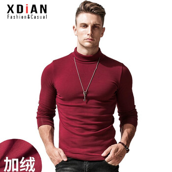 續(xù)點(diǎn)（XDIAN） 長(zhǎng)袖 男士T恤 中領(lǐng)暗紅 