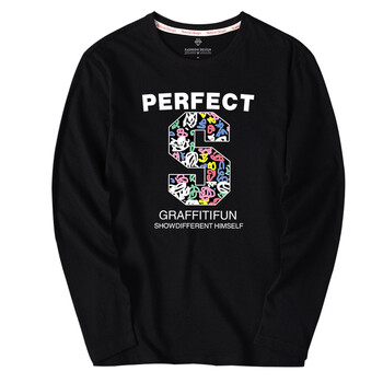 俞兆林（YUZHAOLIN） 長(cháng)袖 男士T恤 黑色(perfect) 