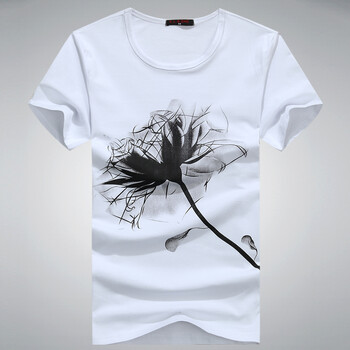 K L B ZHE 短袖 男士T恤 白色 XL，L，XXL，M，加大，XXXL