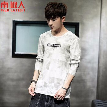 南極人 長(zhǎng)袖 男士T恤 白色 XL，L，XXL，M，XXXL