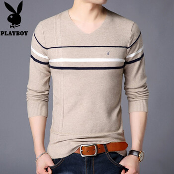 花花公子（PLAYBOY） 長(cháng)袖 男士T恤 ZG89230駝色 