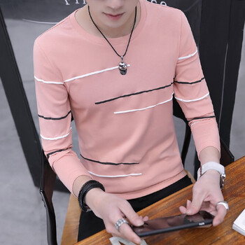傳奇保羅（CHUANQIBAOLUO） 長袖 男士T恤 0022粉色 XL，L，XXXL，M，XXL