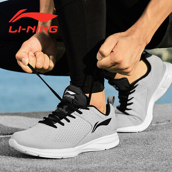 李寧（LI-NING）跑步鞋凝雪灰/新基礎(chǔ)黑 43