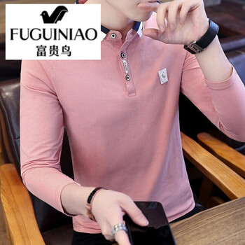 富貴鳥(niǎo)（FUGUINIAO） 長(cháng)袖 男士T恤 1819粉色 