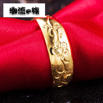 復(fù)古花朵鍍金戒指