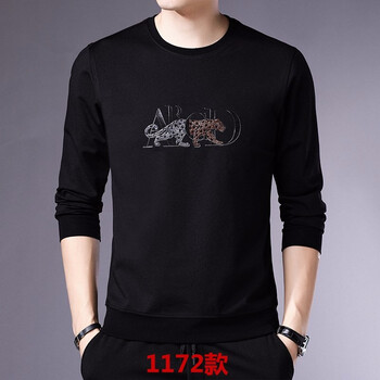 阿堡尼（ABAONI） 長(cháng)袖 男士T恤 1172款黑色 