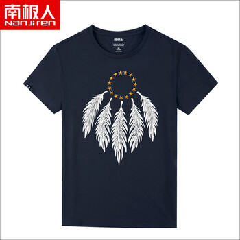 南極人（Nan Ji ren） 短袖 男士T恤 藍(lán)/星星羽毛 