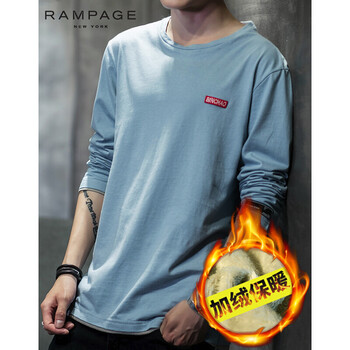 RAMPAGE 長袖 男士T恤 T50湖藍(lán)加絨 