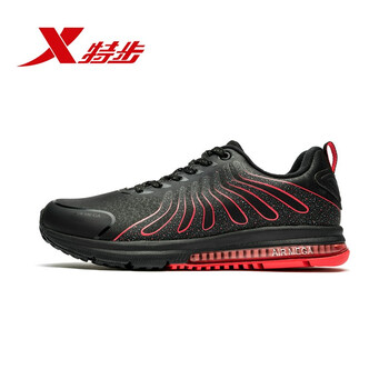 特步（XTEP）跑步鞋黑紅0131/革面 35，36，37，38，39，40